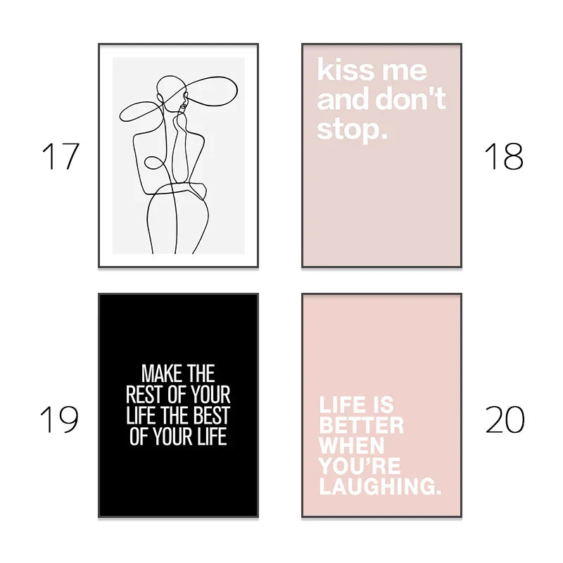 DecorBites™ Pink Aesthetic Room Decor Wall Art