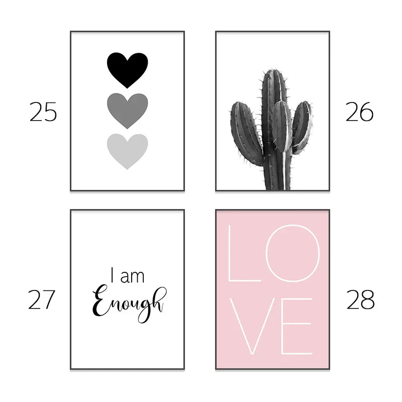 DecorBites™ Pink Aesthetic Wall Art Decor