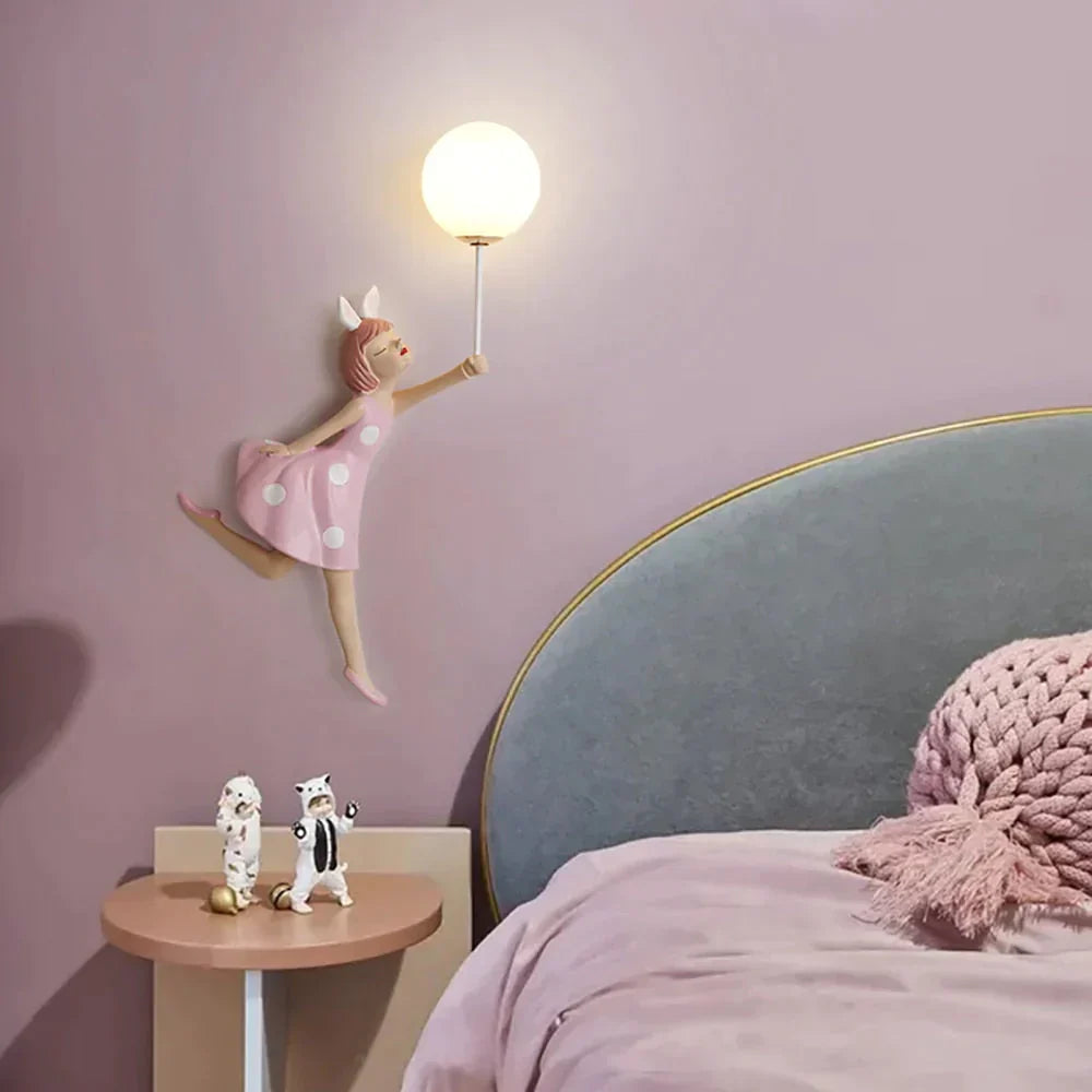 DecorBites™ Pink Girl Wall Lamp for Princess Room Girls Room