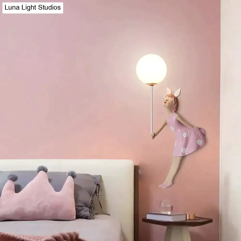 DecorBites™ Pink Girl Wall Lamp for Princess Room Girls Room