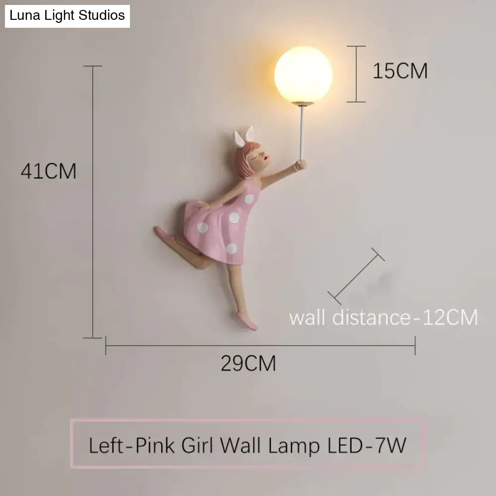 DecorBites™ Pink Girl Wall Lamp for Princess Room Girls Room