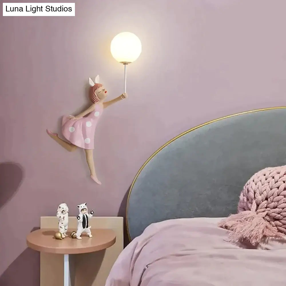 DecorBites™ Pink Girl Wall Lamp for Princess Room Girls Room
