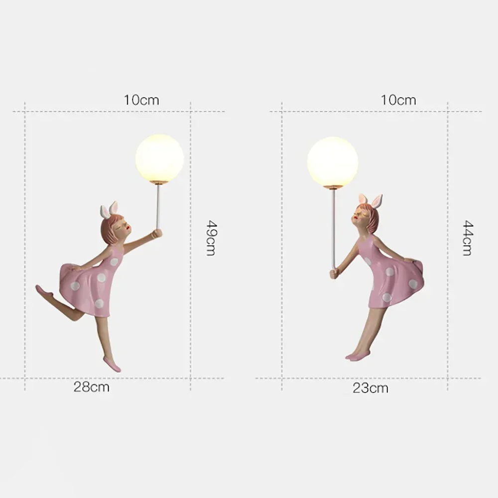 DecorBites™ Pink Girl Wall Lamp for Princess Room Girls Room