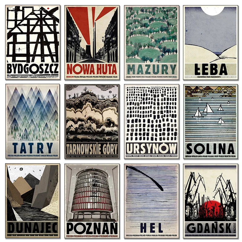 DecorBites™ Poland City Landmarks Canvas Wall Art