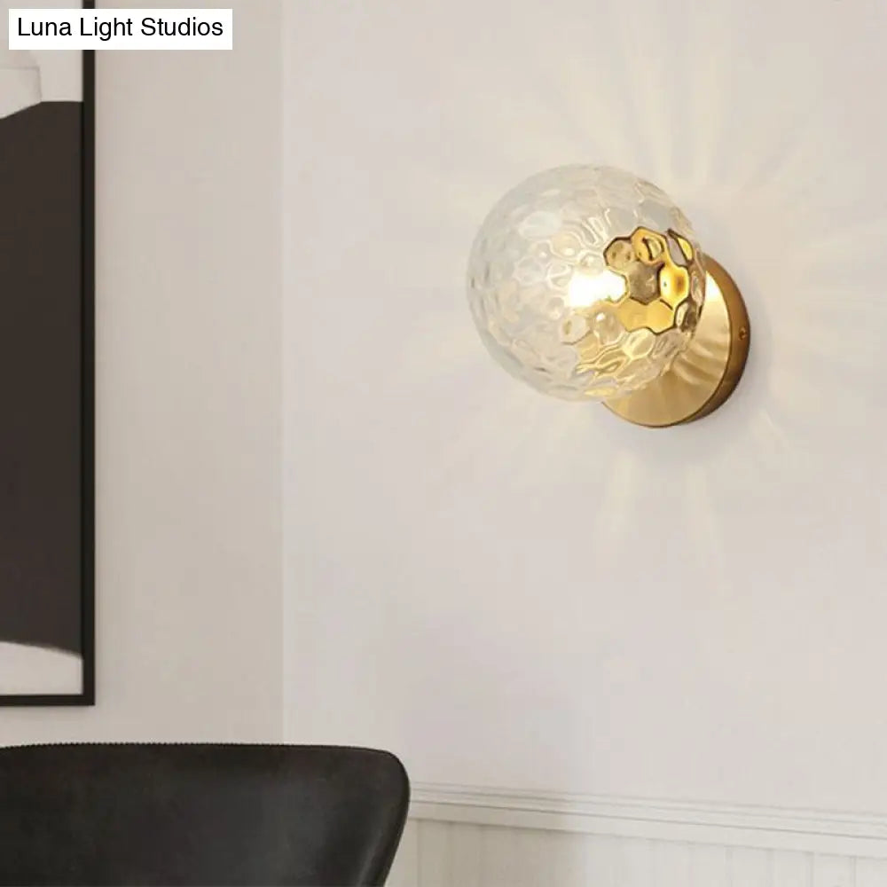 DecorBites™ Postmodern 1-Headed Ball Wall Sconce Lamp in Gold - Stairway Wall Lighting