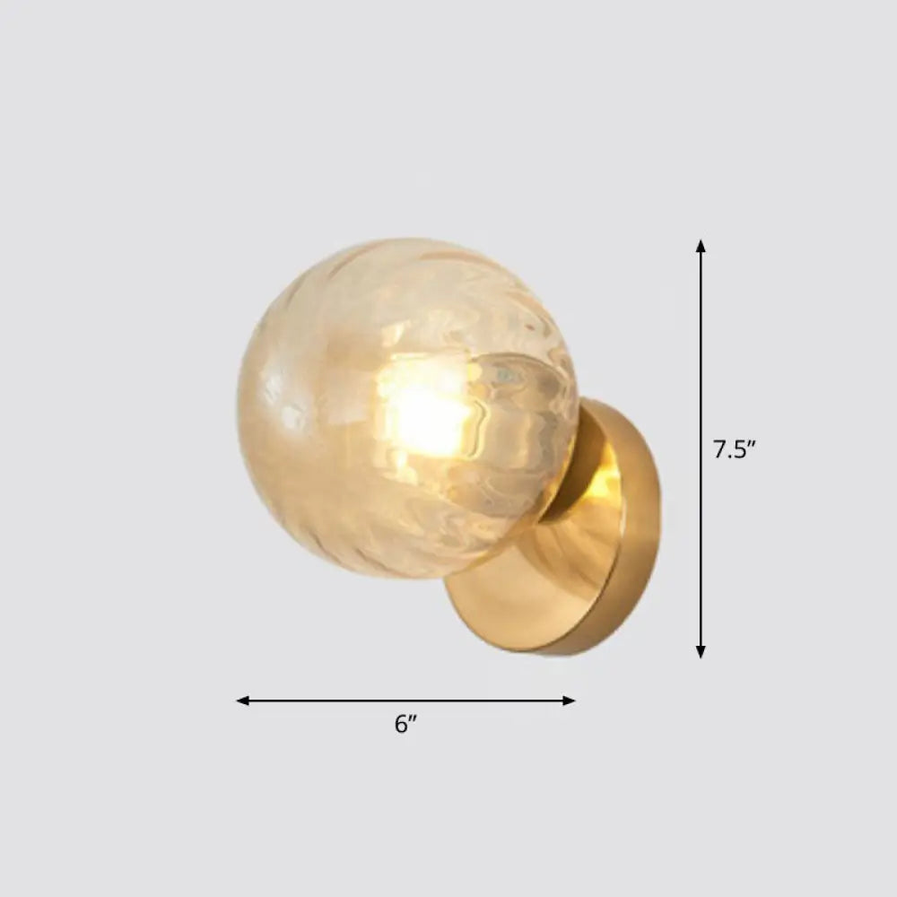 DecorBites™ Postmodern 1-Headed Ball Wall Sconce Lamp in Gold - Stairway Wall Lighting