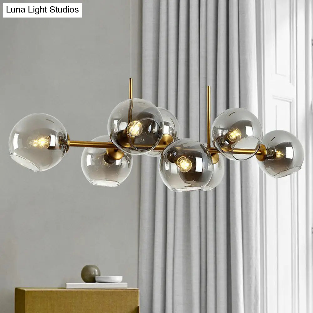 DecorBites™ Postmodern 8-Head Glass Island Pendant for Dining Room Lighting