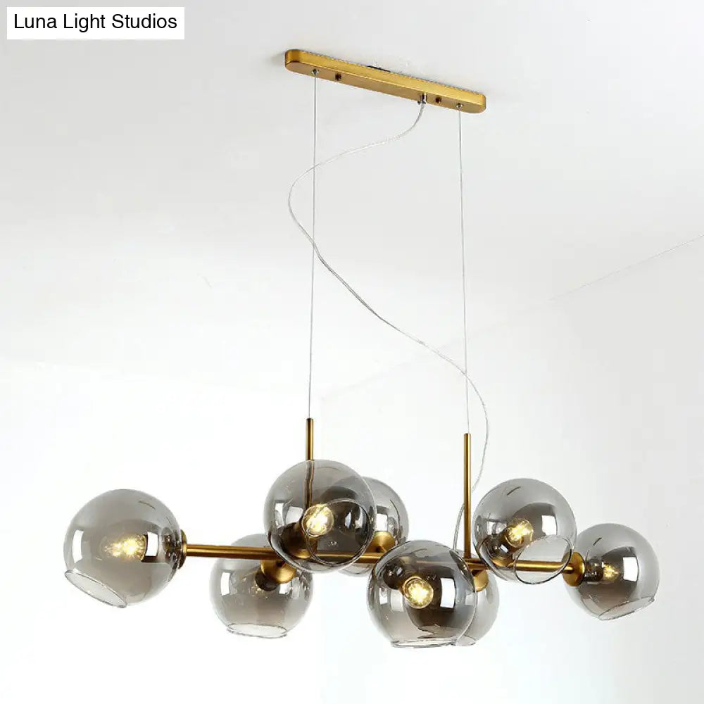 DecorBites™ Postmodern 8-Head Glass Island Pendant for Dining Room Lighting