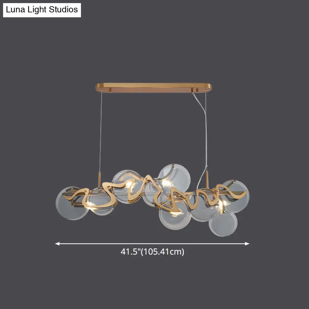 DecorBites™ Postmodern Circle Pendant Light: Glass Brass Restaurant Island Fixture