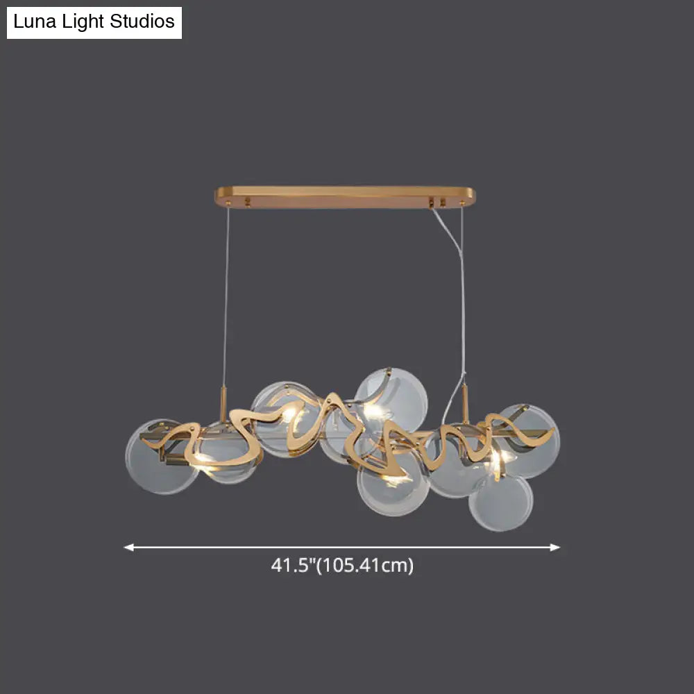 DecorBites™ Postmodern Circle Pendant Light: Glass Brass Restaurant Island Fixture