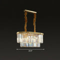 DecorBites™ Postmodern Clear Crystal Rod Pendant Light for Dining Room in Brass Finish