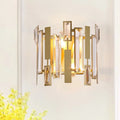 DecorBites™ Postmodern Crystal Block Wall Light Fixture: 1 Light Gold Wall Mount for Living Room