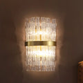 DecorBites™ Postmodern Crystal Rod Brass Sconce Light - Half-Cylinder Wall Fixture