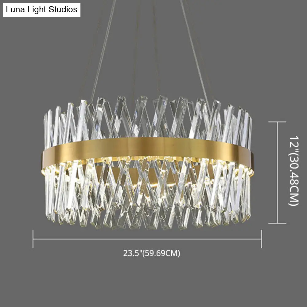 DecorBites™ Postmodern Geometric K9 Crystal Pendant Light in Gold for Bedroom or Island with LED