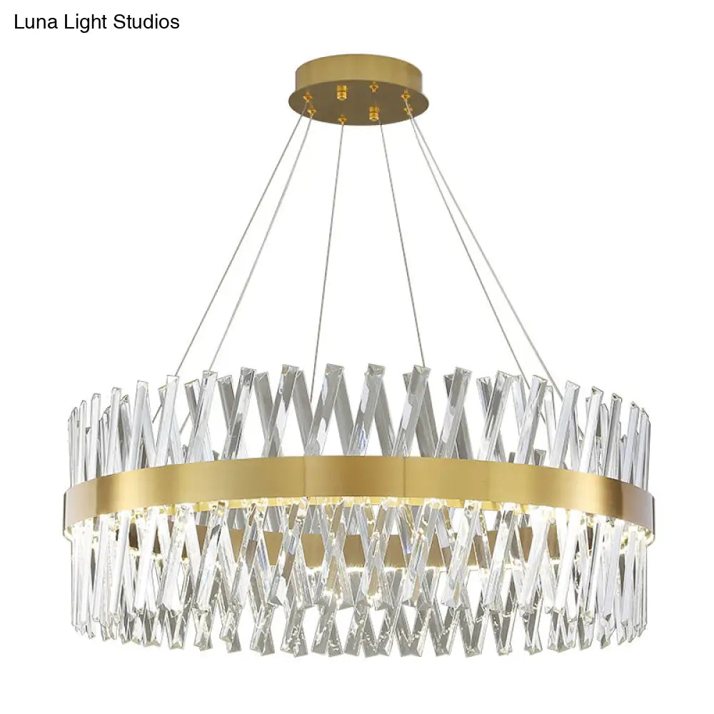 DecorBites™ Postmodern Geometric K9 Crystal Pendant Light in Gold for Bedroom or Island with LED