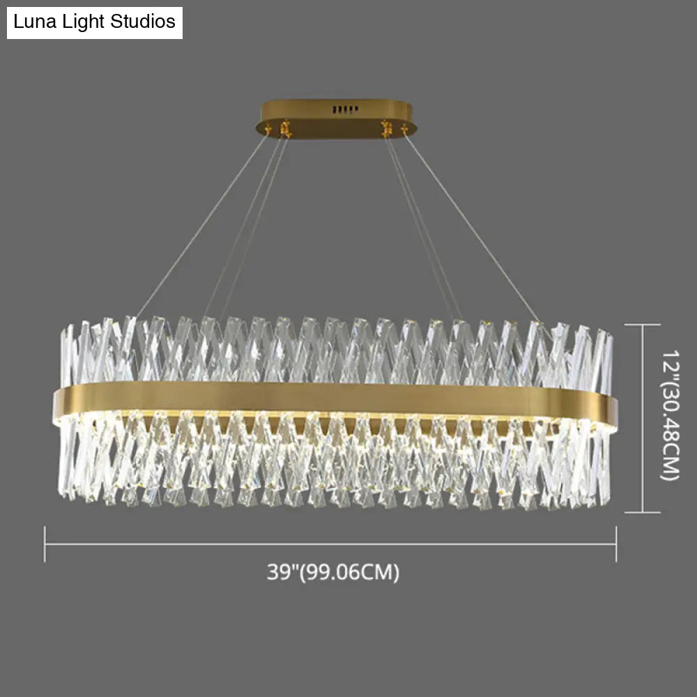 DecorBites™ Postmodern Geometric K9 Crystal Pendant Light in Gold for Bedroom or Island with LED