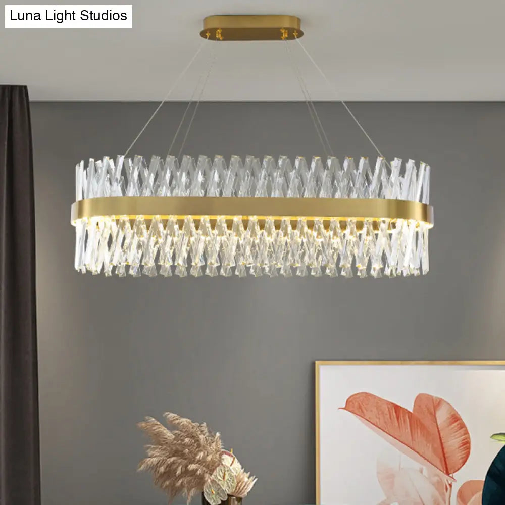 DecorBites™ Postmodern Geometric K9 Crystal Pendant Light in Gold for Bedroom or Island with LED