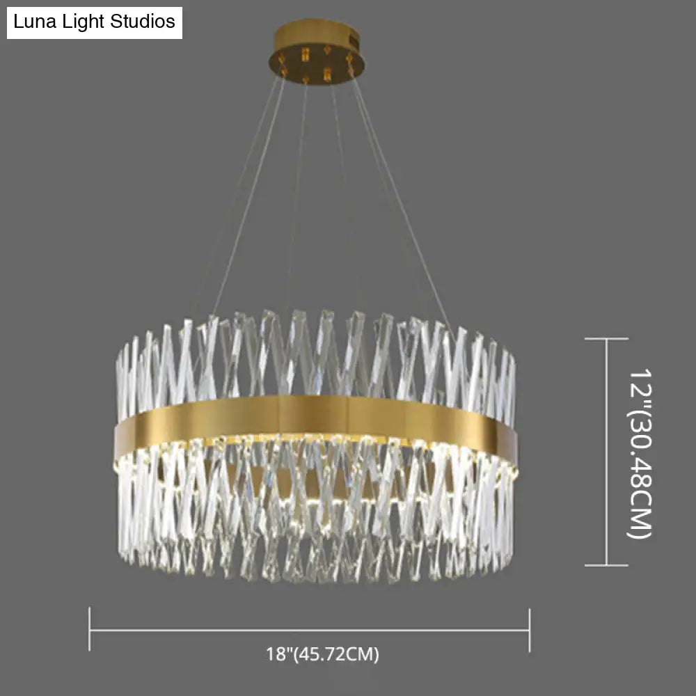 DecorBites™ Postmodern Geometric K9 Crystal Pendant Light in Gold for Bedroom or Island with LED