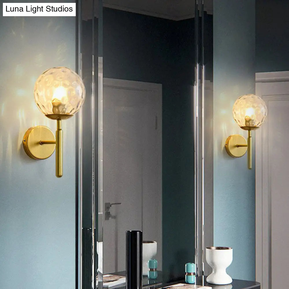 DecorBites™ Postmodern Glass Ball Wall Light for Bedroom - Single Bulb Sconce Kit