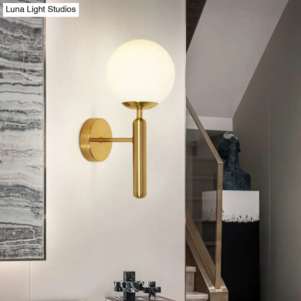 DecorBites™ Postmodern Glass Ball Wall Light for Bedroom - Single Bulb Sconce Kit