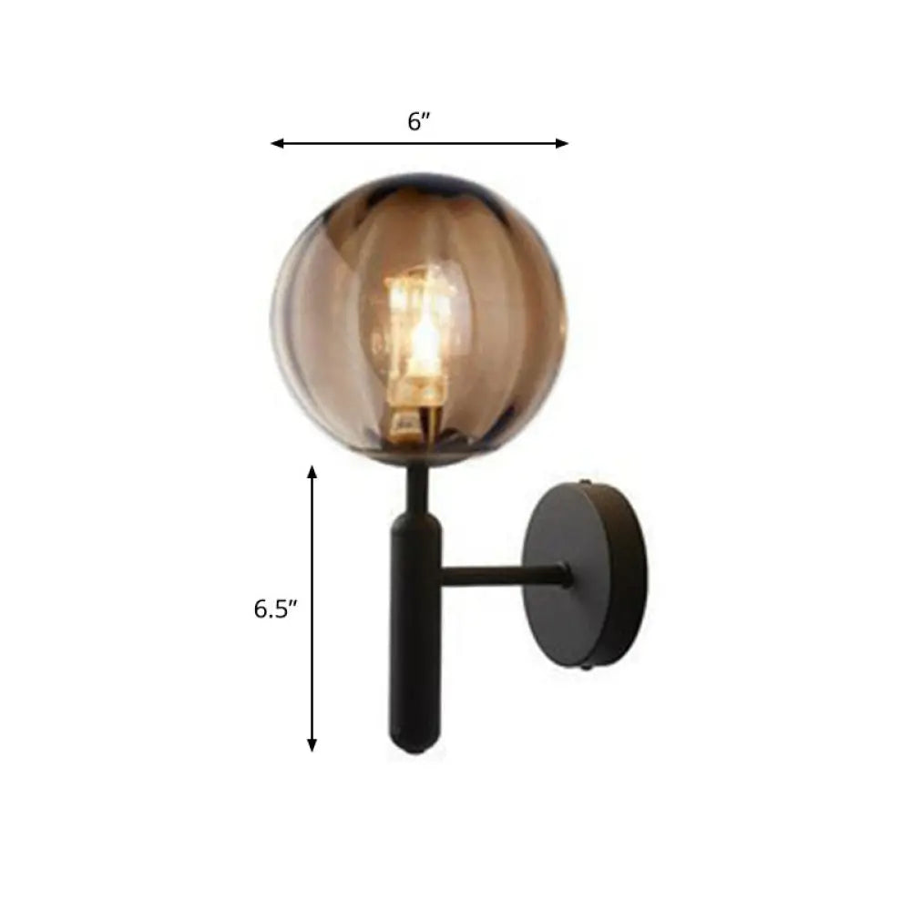 DecorBites™ Postmodern Glass Ball Wall Light for Bedroom - Single Bulb Sconce Kit
