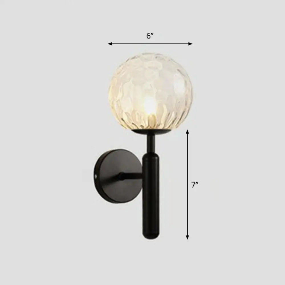 DecorBites™ Postmodern Glass Ball Wall Light for Bedroom - Single Bulb Sconce Kit