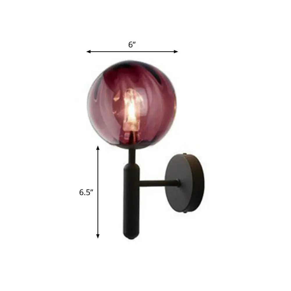 DecorBites™ Postmodern Glass Ball Wall Light for Bedroom - Single Bulb Sconce Kit