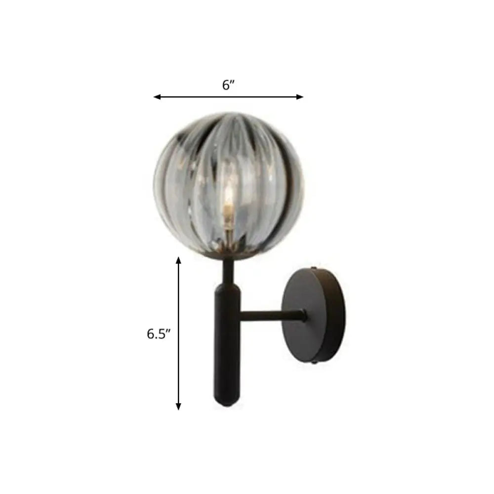 DecorBites™ Postmodern Glass Ball Wall Light for Bedroom - Single Bulb Sconce Kit