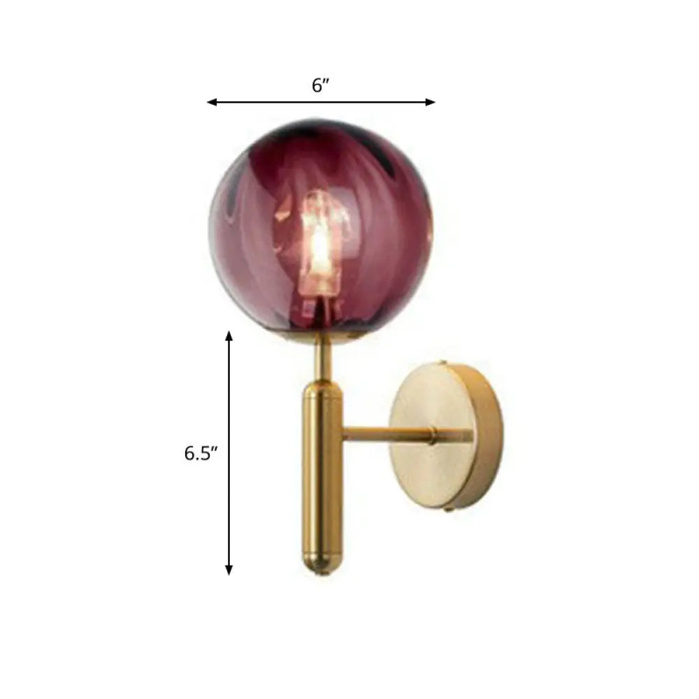 DecorBites™ Postmodern Glass Ball Wall Light for Bedroom - Single Bulb Sconce Kit