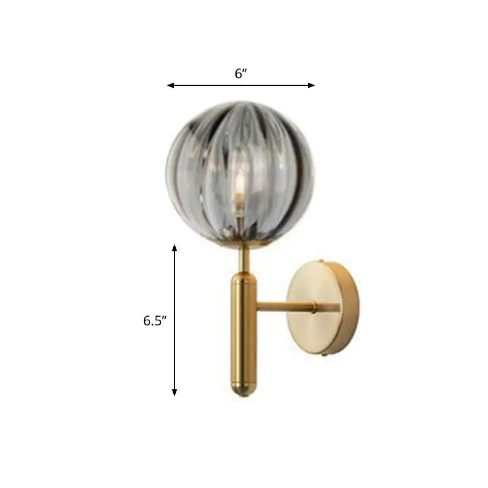 DecorBites™ Postmodern Glass Ball Wall Light for Bedroom - Single Bulb Sconce Kit