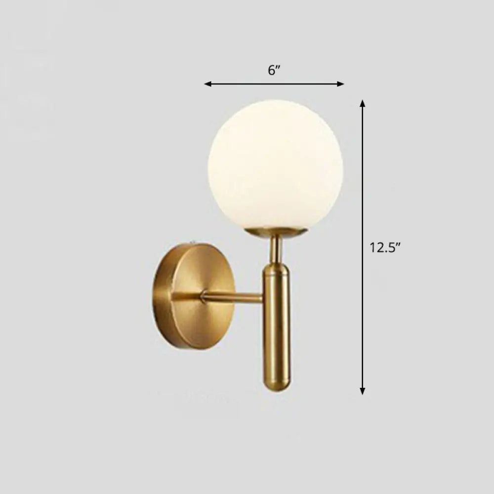 DecorBites™ Postmodern Glass Ball Wall Light for Bedroom - Single Bulb Sconce Kit
