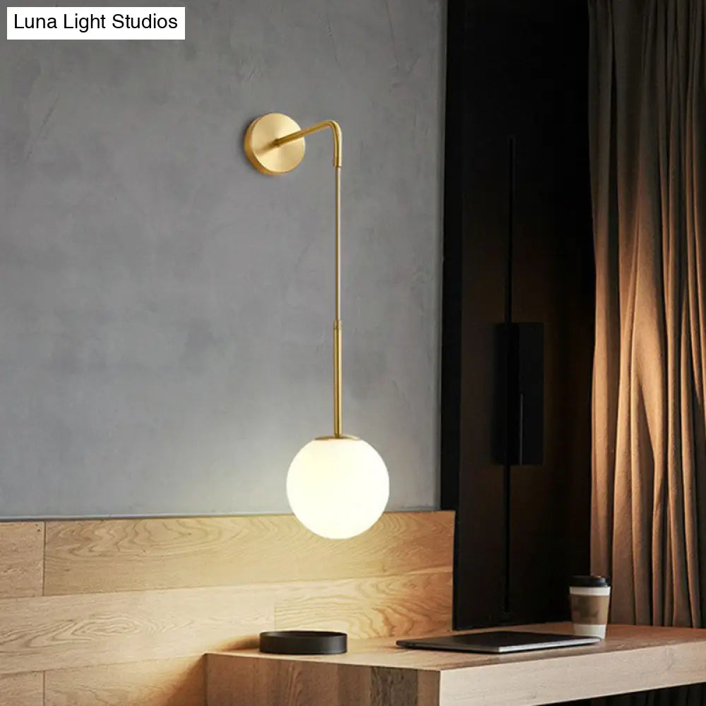 DecorBites™ Postmodern Glass Globe Wall Lamp for Bedroom - 1-Light Wall Mount Fixture