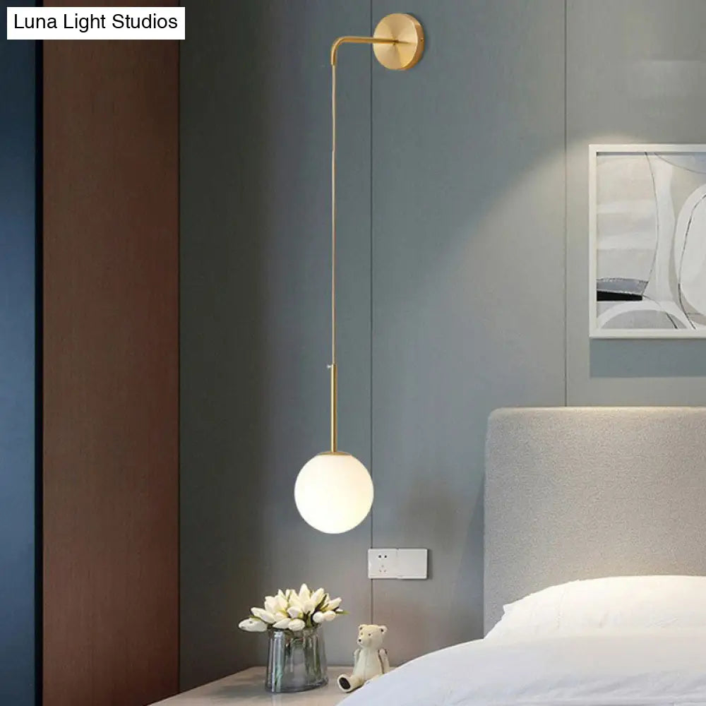 DecorBites™ Postmodern Glass Globe Wall Lamp for Bedroom - 1-Light Wall Mount Fixture