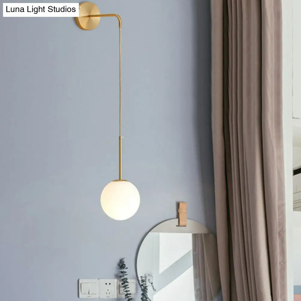 DecorBites™ Postmodern Glass Globe Wall Lamp for Bedroom - 1-Light Wall Mount Fixture