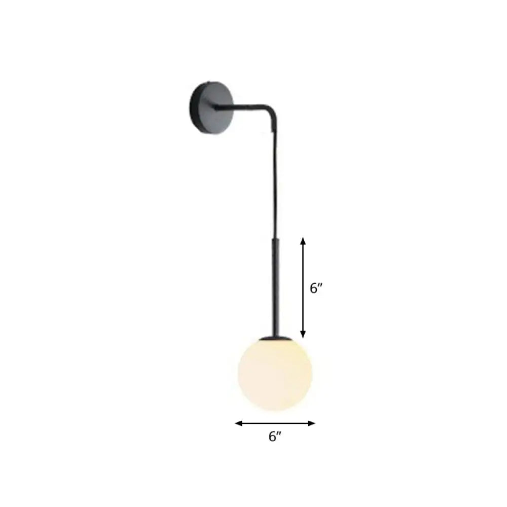 DecorBites™ Postmodern Glass Globe Wall Lamp for Bedroom - 1-Light Wall Mount Fixture
