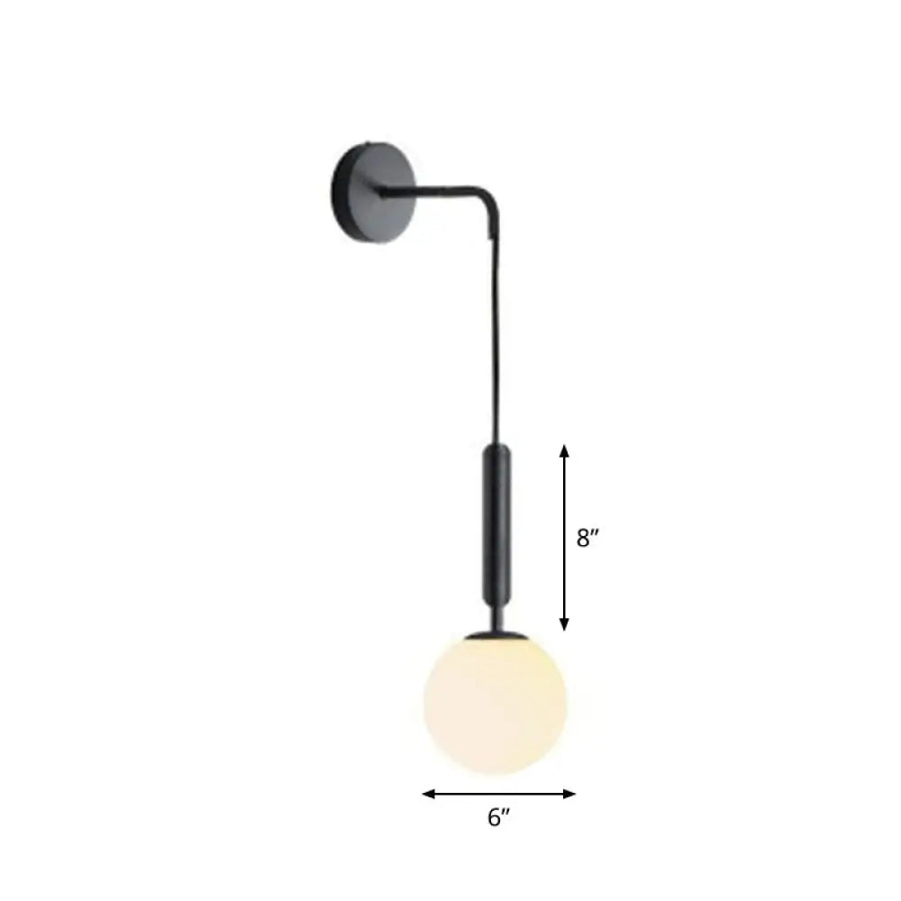 DecorBites™ Postmodern Glass Globe Wall Lamp for Bedroom - 1-Light Wall Mount Fixture