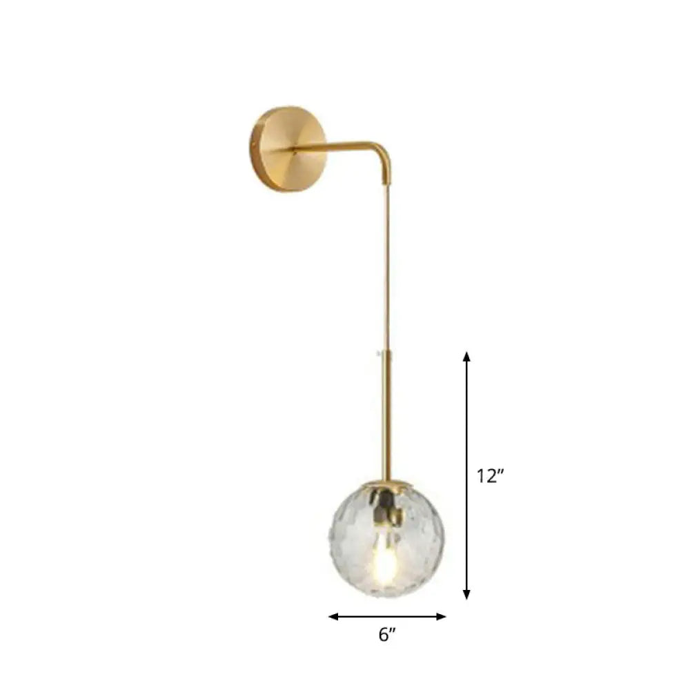 DecorBites™ Postmodern Glass Globe Wall Lamp for Bedroom - 1-Light Wall Mount Fixture