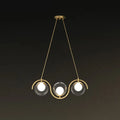 DecorBites™ Postmodern Island Light Fixture: Wavy Metallic Hanging Lamp with Glass Shade