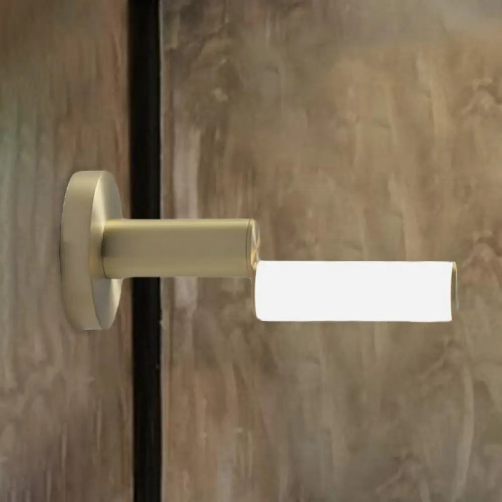DecorBites™ Postmodern LED Wall Sconce Light with Gold Metal Frame and Pipe Acrylic Shade for Bedroom