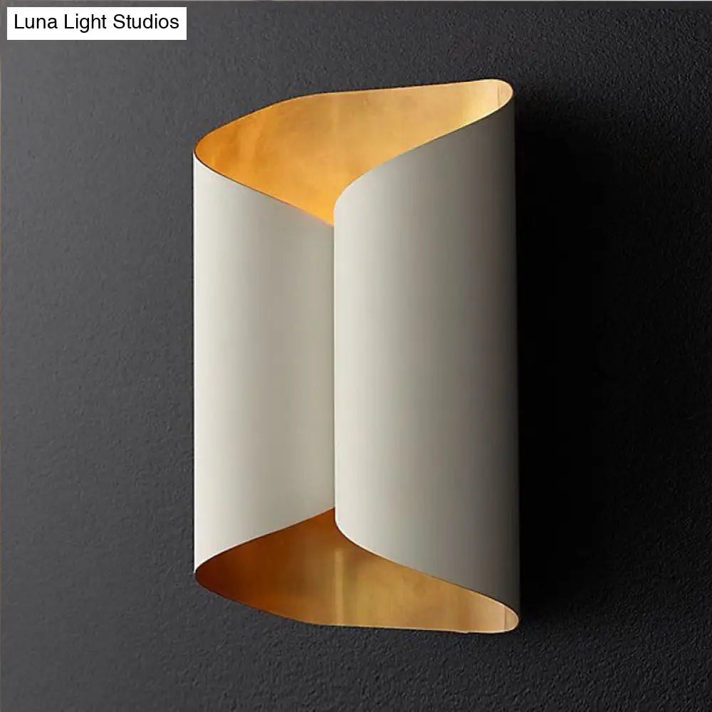 DecorBites™ Postmodern Roll Shape Metal Wall Lamp Sconce - 2-Bulb Wall Mount Light for Stairs