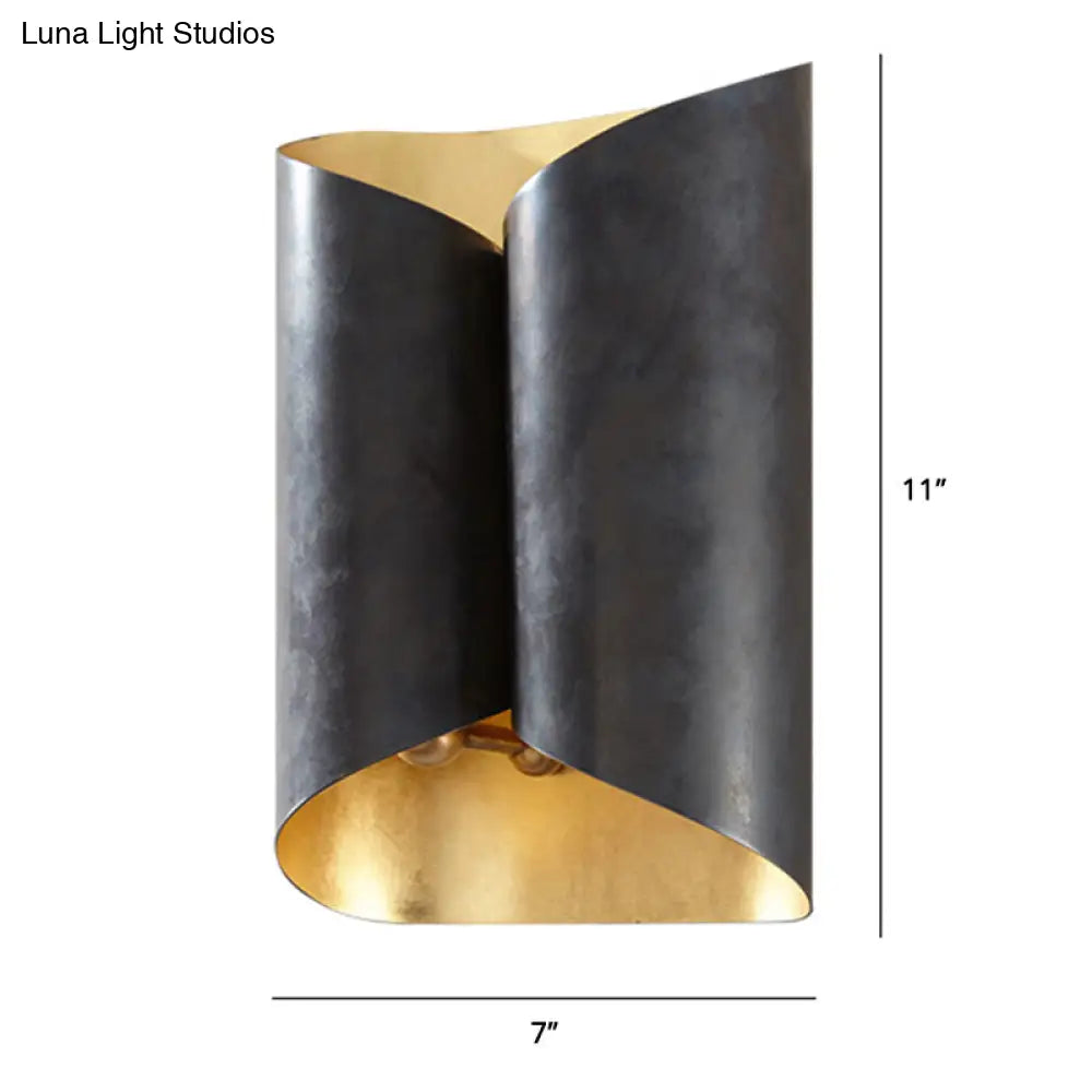 DecorBites™ Postmodern Roll Shape Metal Wall Lamp Sconce - 2-Bulb Wall Mount Light for Stairs