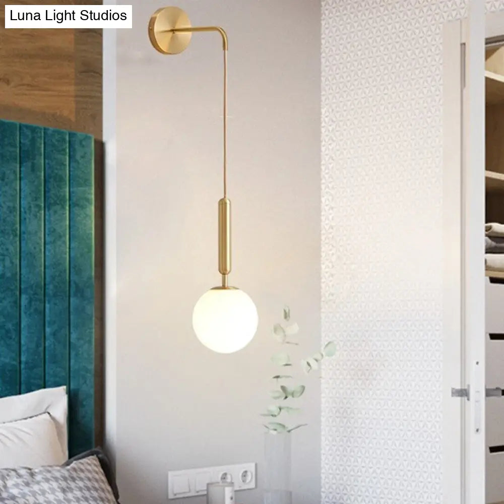DecorBites™ Postmodern Spherical Wall Mounted Lamp in Black/Gold with Clear Water/White Glass - Perfect Bedside Light