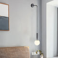 DecorBites™ Postmodern Spherical Wall Mounted Lamp in Black/Gold with Clear Water/White Glass - Perfect Bedside Light