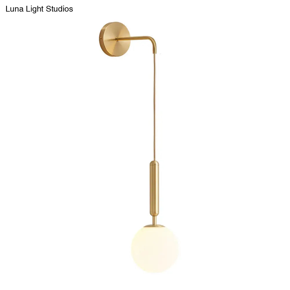 DecorBites™ Postmodern Spherical Wall Mounted Lamp in Black/Gold with Clear Water/White Glass - Perfect Bedside Light