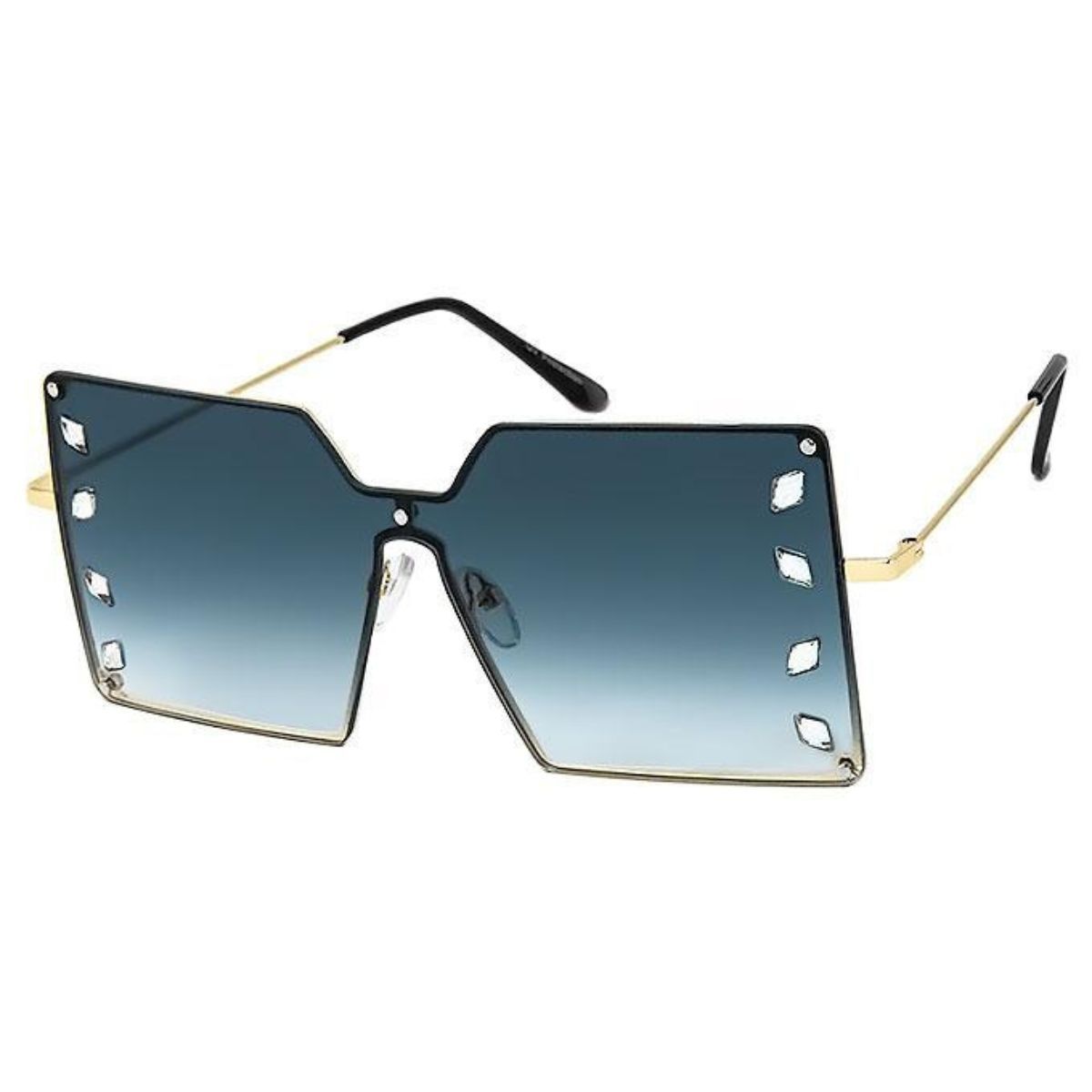 Square Black Stone Sunglasses Stylish Fashion Accessory