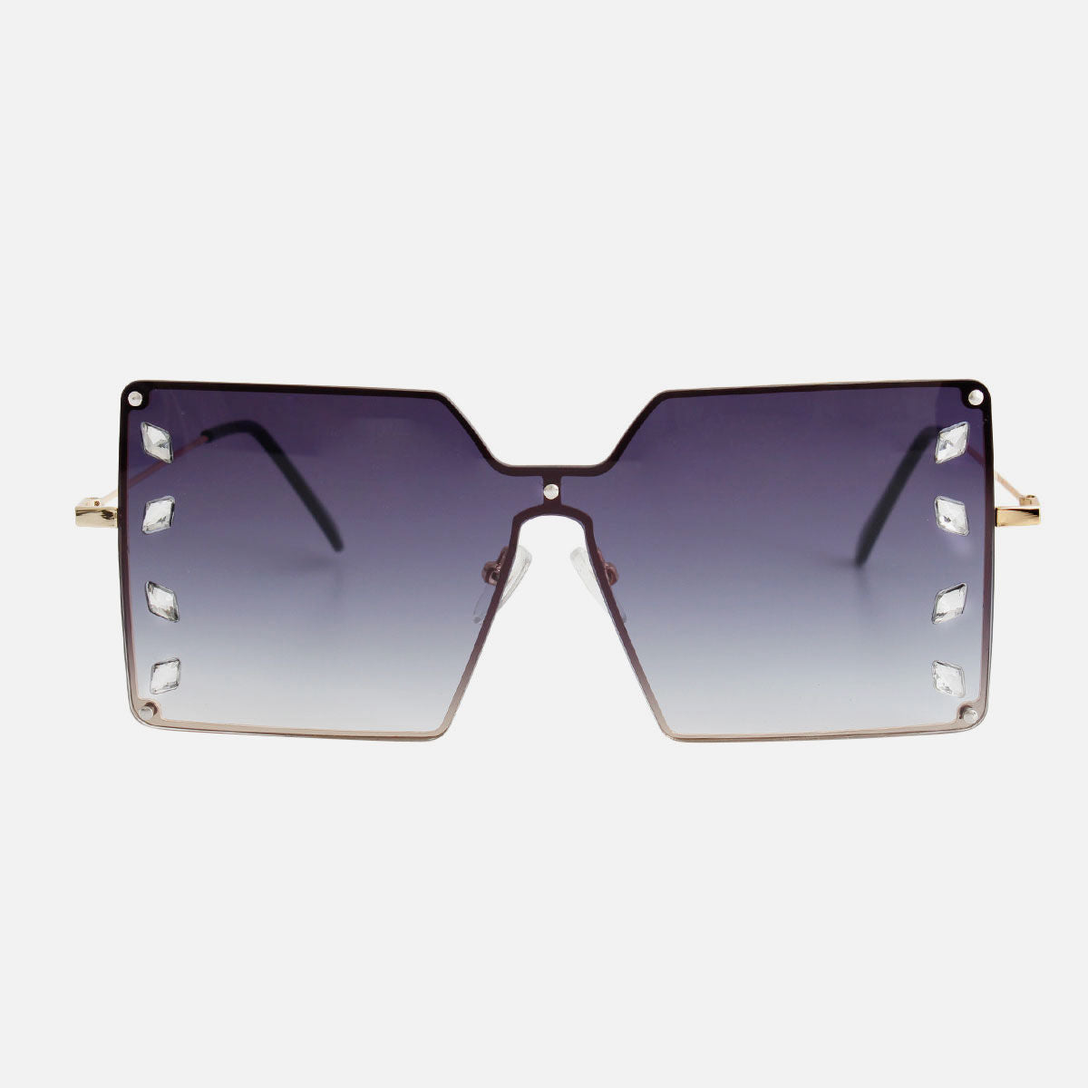 Square Black Stone Sunglasses Stylish Fashion Accessory