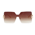 Square Brown One Piece Sunglasses Stylish Chic Fashion Accessory