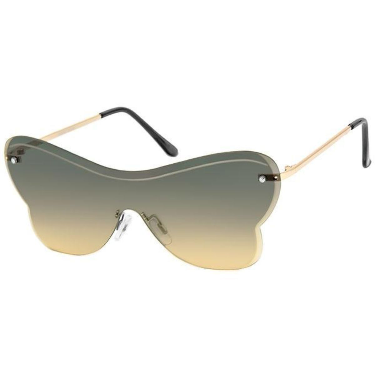 Fashion Butterfly One Piece Sunglasses Black Stylish Statement Accessory
