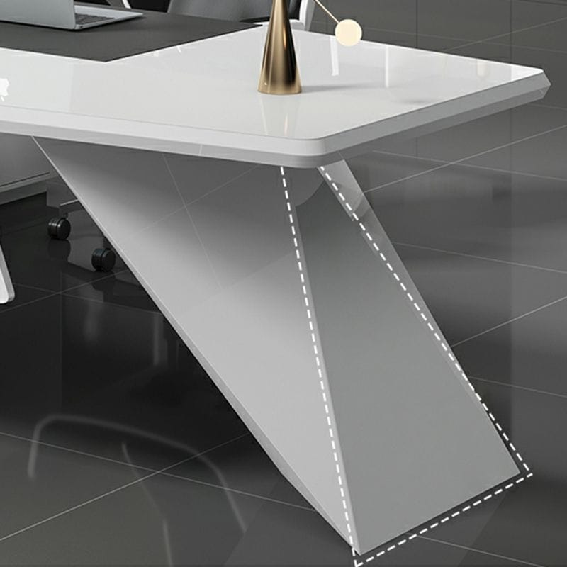 Turing · White L-Shaped Executive Desk