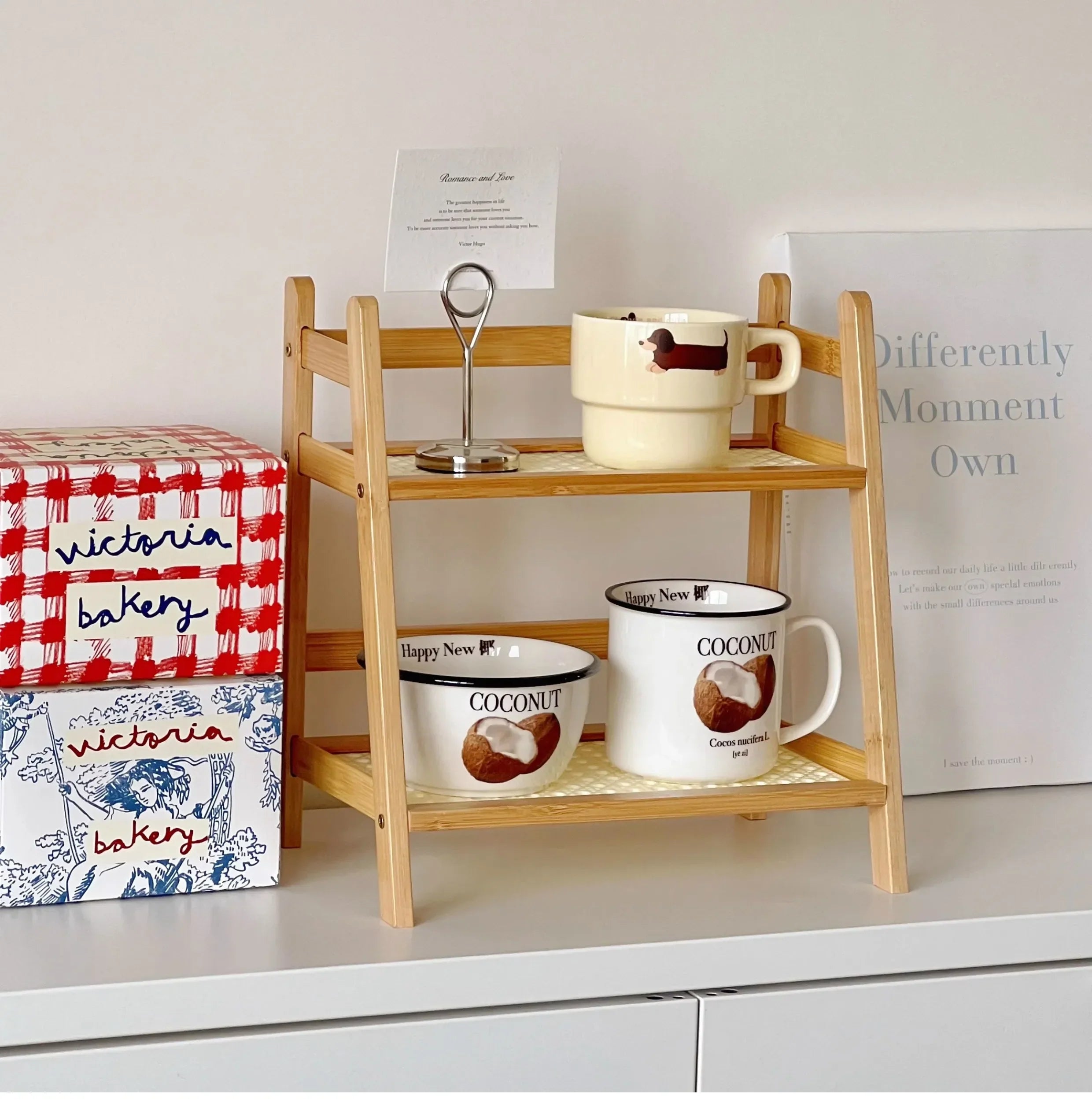 DecorBites™ Rattan 2-Tier Desktop Organizer Shelf